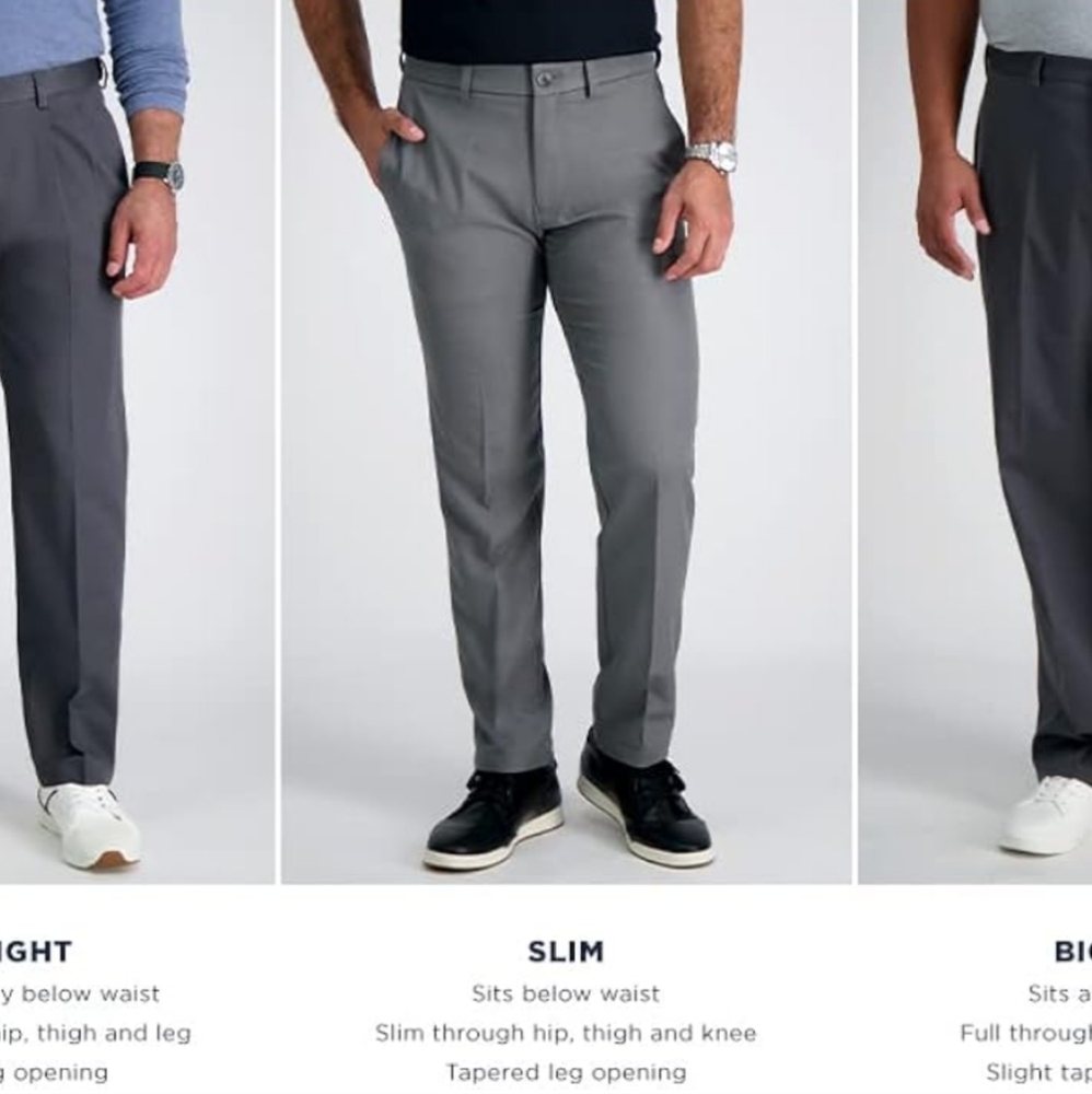 Haggar Performance Slacks (Slim Fit) 2 Black, 1 Tan, and 1 Grey 30/30 - Picture 2 of 5